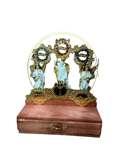 Altar Iluminado Dos Arcanjos Com Coleção 12,5cm
